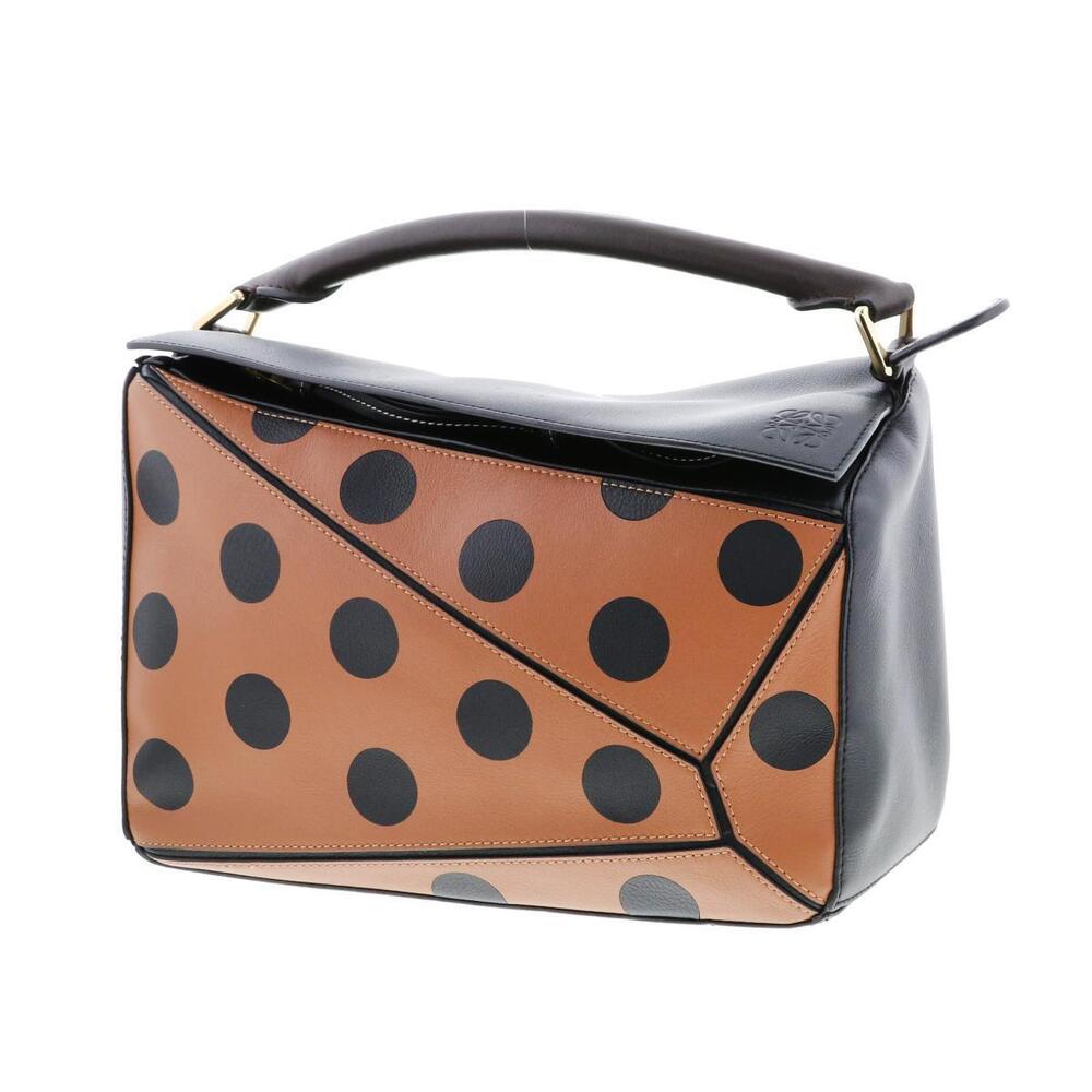 LOEWE Puzzle Circle Bag Shoulder Messenger Dot Brown Black - Picture 2 of 6